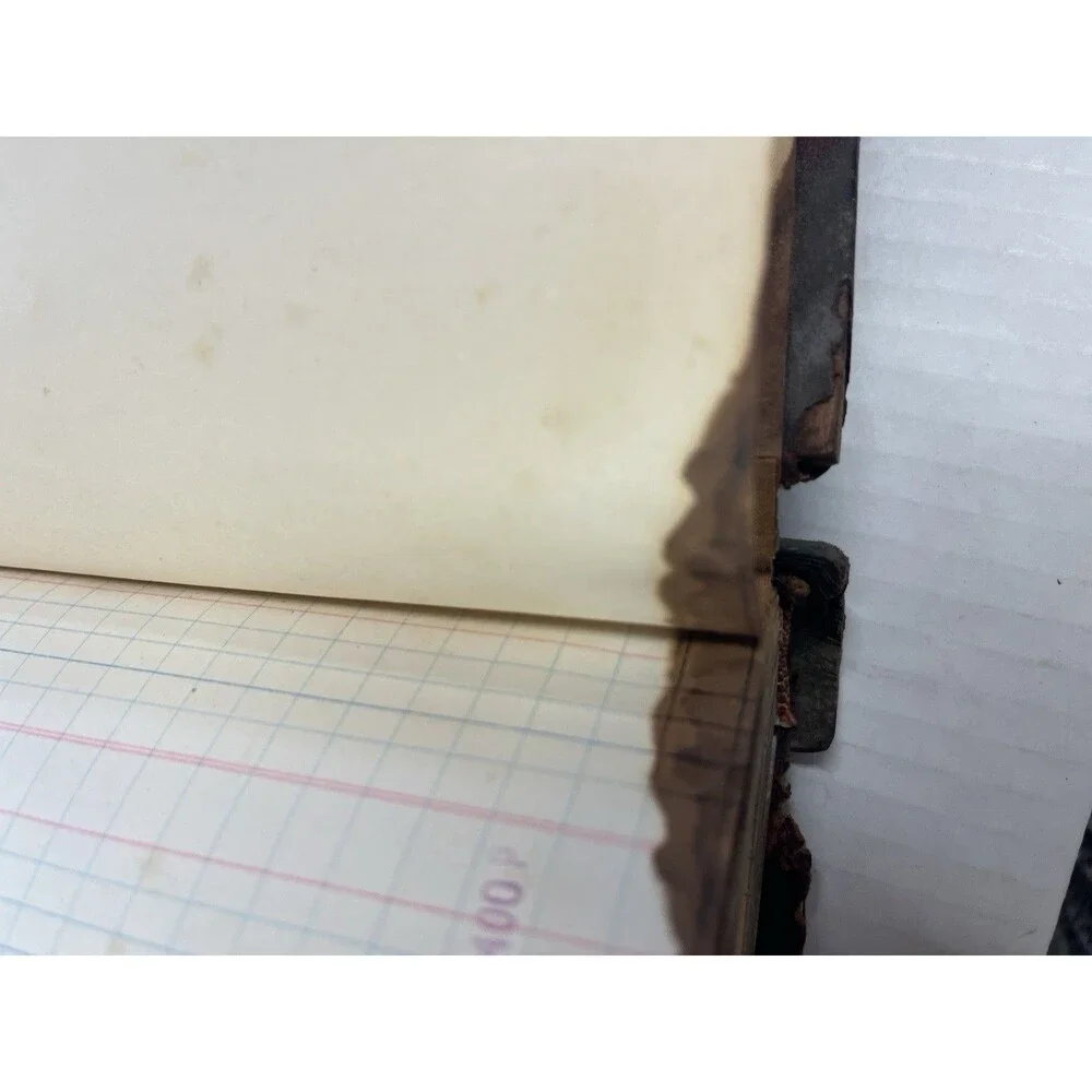 1903-1906 Leather Journal Ledger Store Ephemera Handwritten Paper Junk Journal